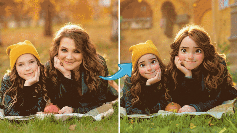 Just one click to get you and your mother's cartoon photo!